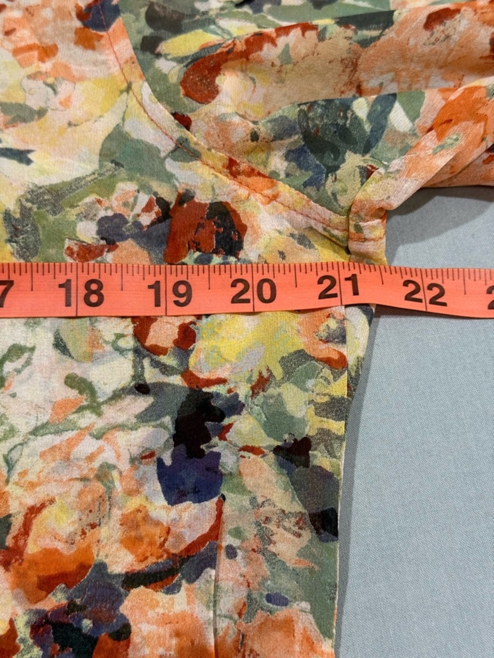 ORVIS Long Sleeve blouse  Multi-color Floral Print Pattern Medium - Picture 11 of 13